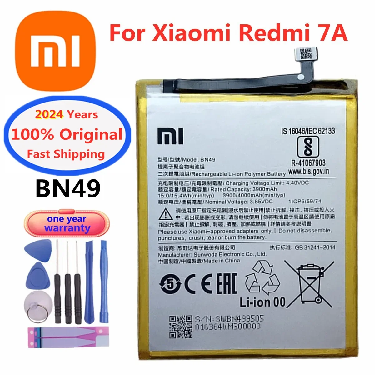 

2024 Years BN49 4000mAh Orginal Xiao mi Battery For Xiaomi Redmi 7A Redmi7A High Quality Phone Replacement Battery Batteries