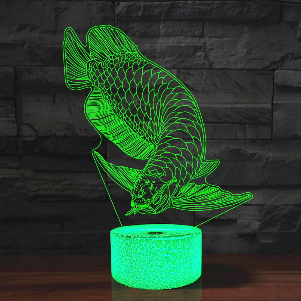 Nighdn 3D Acrylic Led Night Light Moon Fish Figure Nightlight for Kid Child Bedroom Sleep Lights Gift for Home Decor Table Lamps