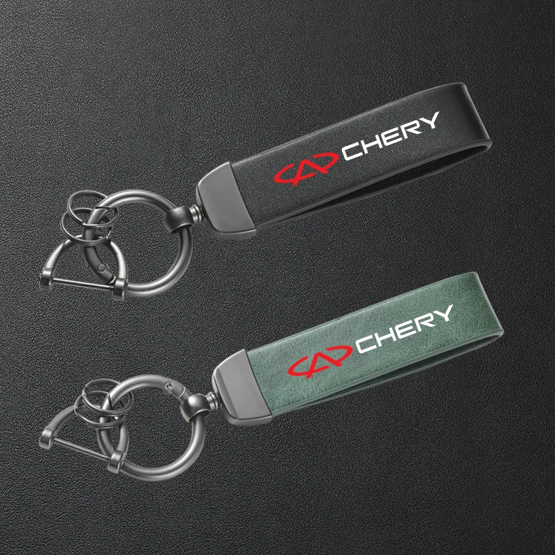 

High-Grade Leather Car Keychain Holder Keyring For Chery Tiggo 2 3 4 7 8 Pro QQ Iq Fulwin Blossom Fulwin Arrizo Accessories