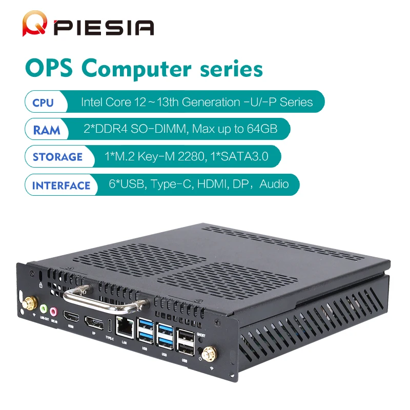 180x195x42mm OPS Mini PC Intel 12th Gen Core I5 12450H 2*DDR4 80Pins Barebone OPS Computer For Interactive Whiteboard
