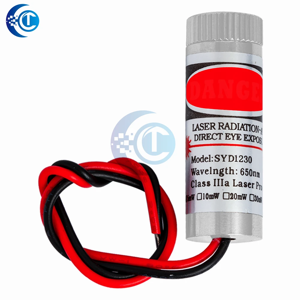 650nm 5mW Focusable Red Laser Module, Industrial Glass Lens Point Line Cross Laser Generator
