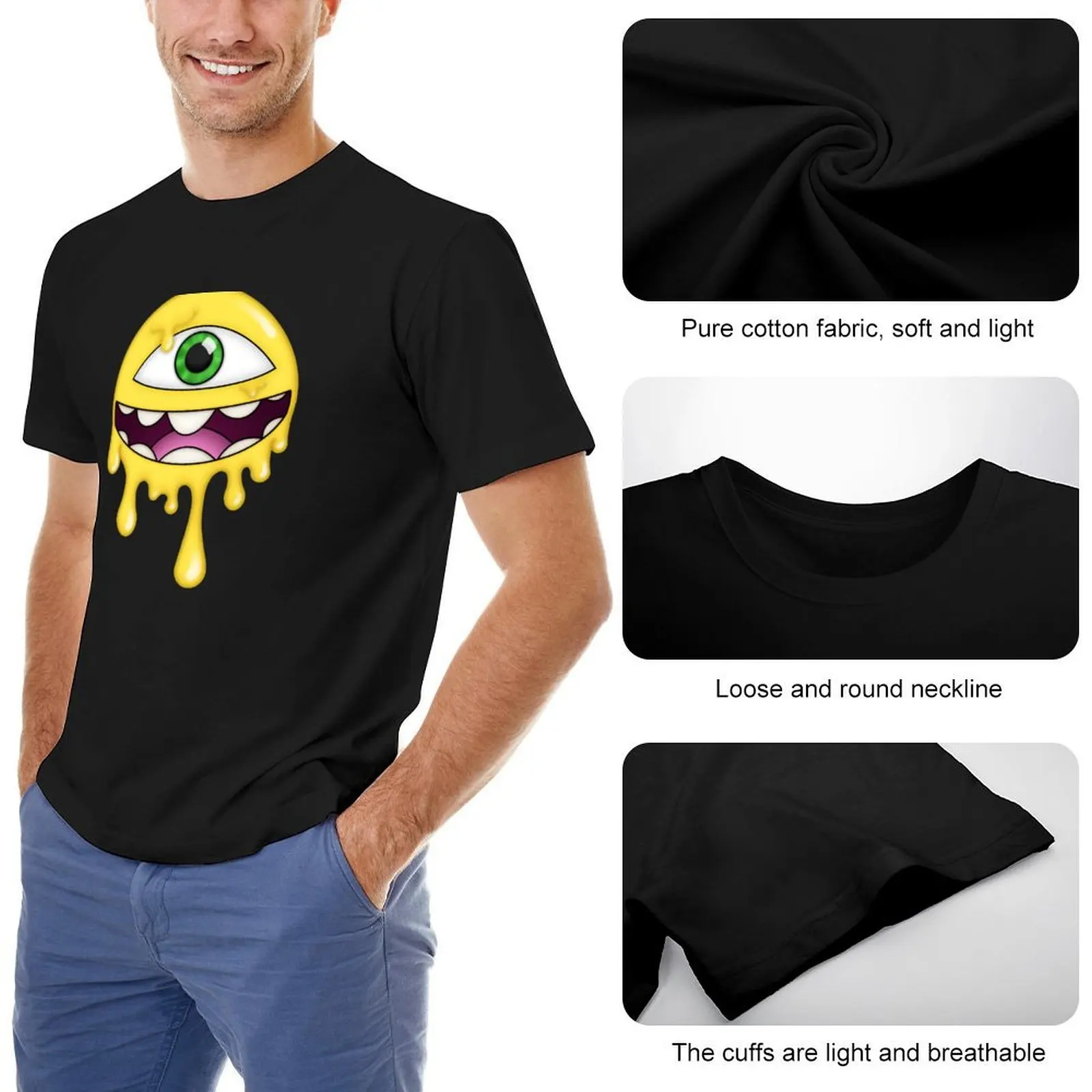 Drippy Round Cyclops T-Shirt summer clothes summer shirt anime clothes black t shirts for men