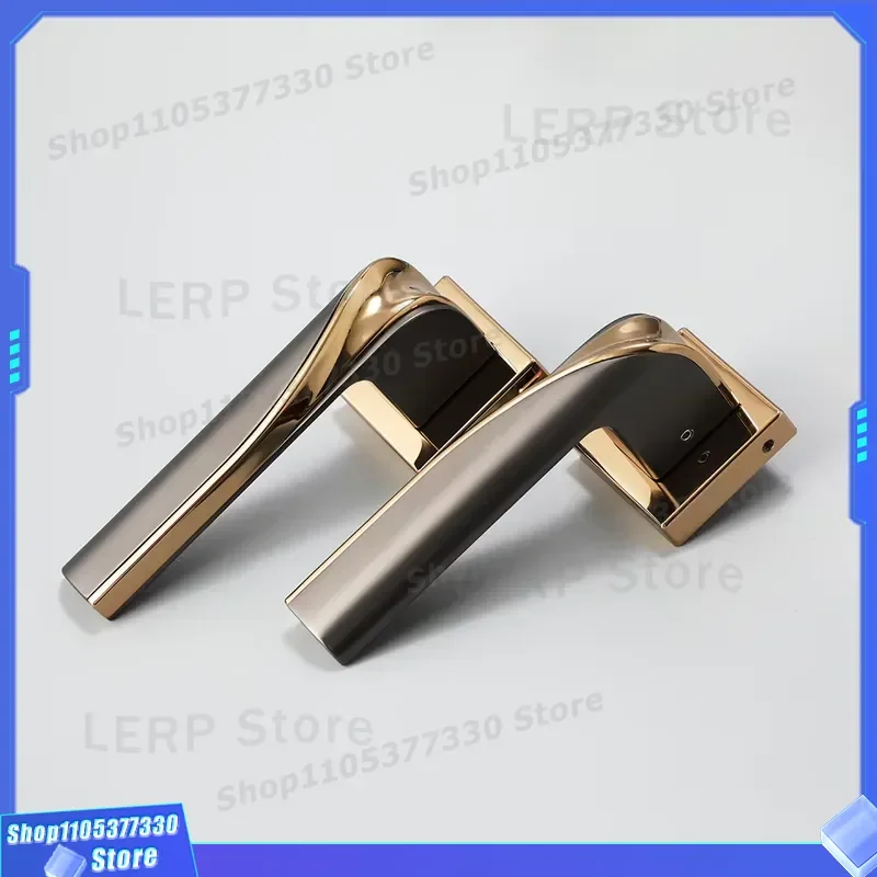 Gold Zinc Alloy Square Door Handle Lock Cover 35-45mm Durable Bathroom Inner Cylinder Hardware for Household Security