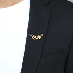 Personalized Design Flame Wing Stainless Steel Brooch, Party, Wedding Groom, Groom, Exquisite Jewelry