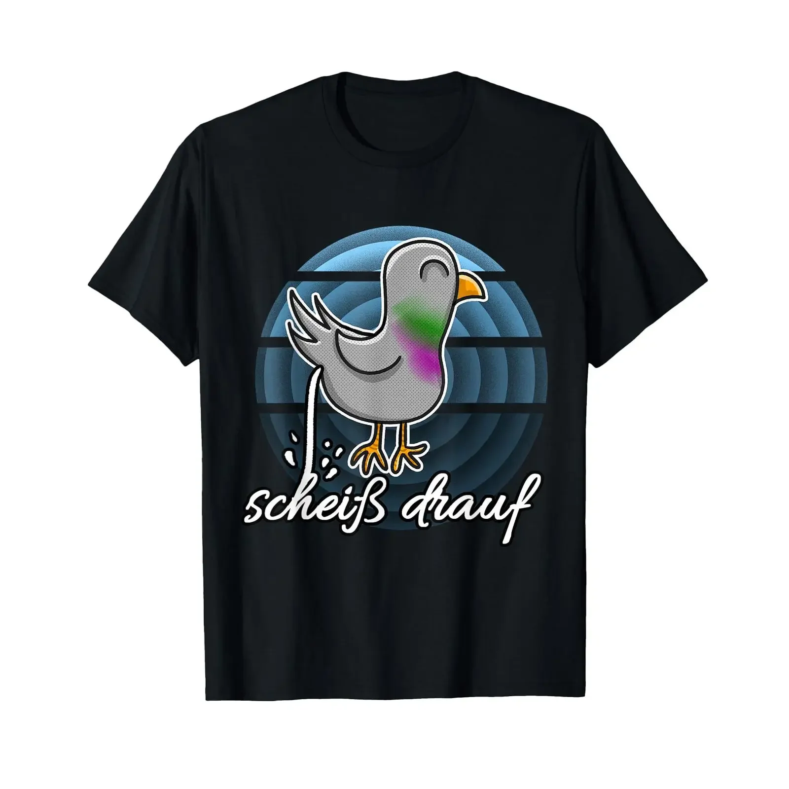 Screw it dove bird cartoon funny humor T shirt black vintage Washed Slightly Versatile Stylish streetwear designer clothes