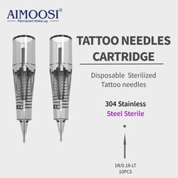 AIMOOSI Tattoo Cartridge Needle 0.18mm Disposable Sterilized Tattoo Needles for Permanent Makeup Machine 15/50pc Tattoo Supplies