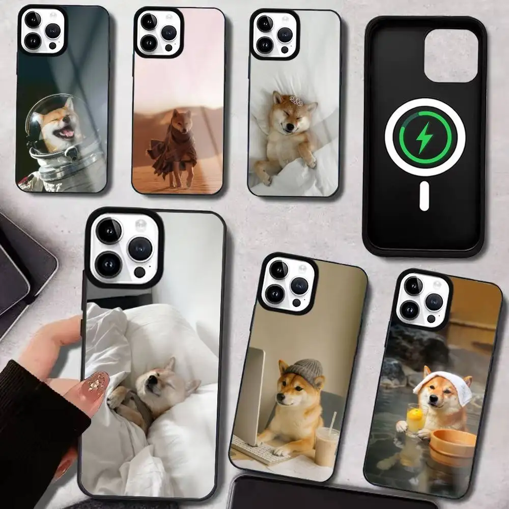 

Cute S-Shiba Inu Phone Case For iPhone 17/16/15/14/13/12/11 plus pro Max Compatible with Magsafe Wireless Charging