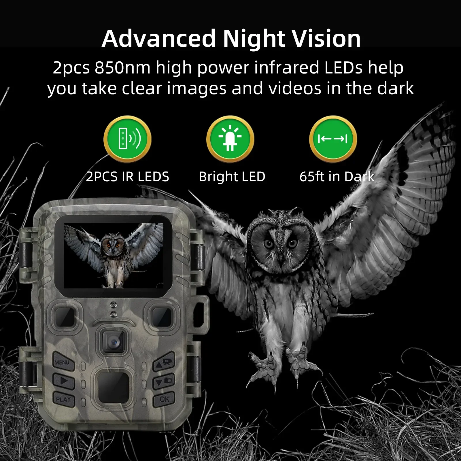 Cámara de caza Mini301 /Wifi301, Control por aplicación, inalámbrica, Bluetooth, 24MP, 1296P, visión nocturna, movimiento, trampas para vida