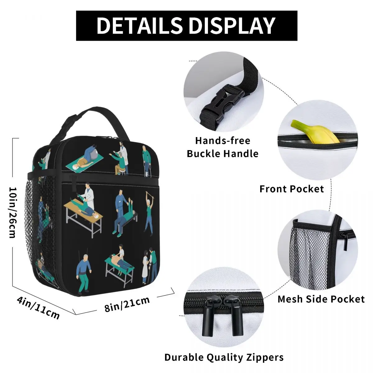 Physical Therapist Physiotherapist Health Care Gift Insulated Lunch Bag Thermal Food Box Tote Portable Lunch Boxes Container
