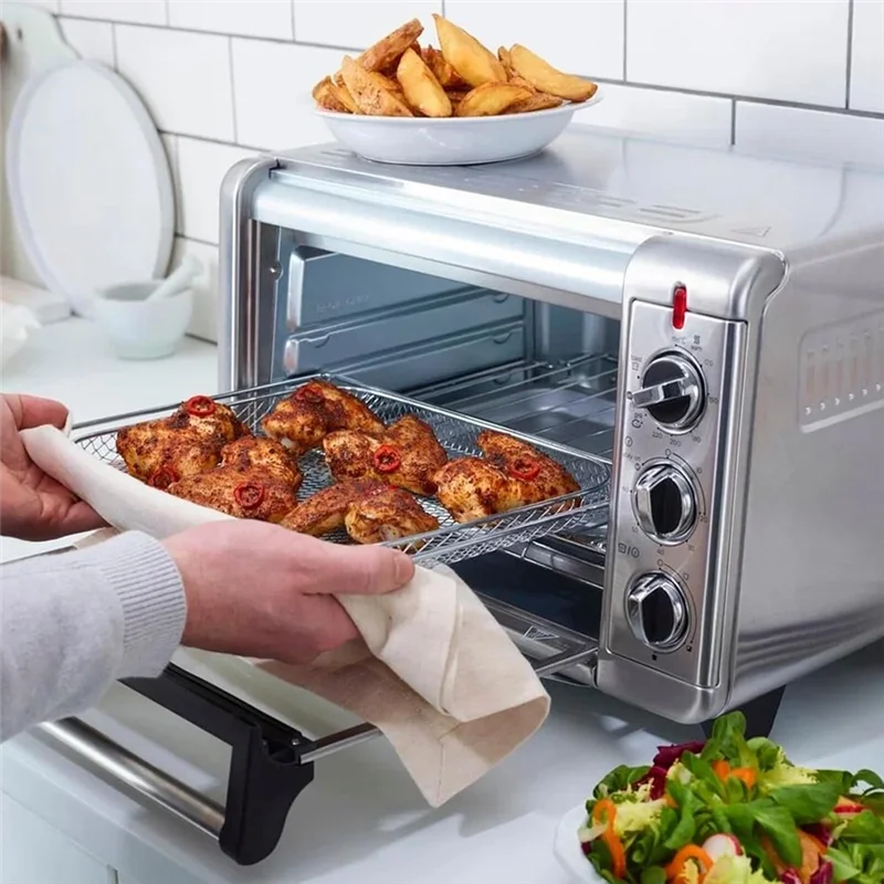 A006-Air Fryerตะกร้าสําหรับBrevilleสมาร์ทเตาอบAir Fryer ProสแตนเลสAir Fryerตะกร้าตาข่ายเตาอบตะกร้าตาข่ายพร้อมคลิป