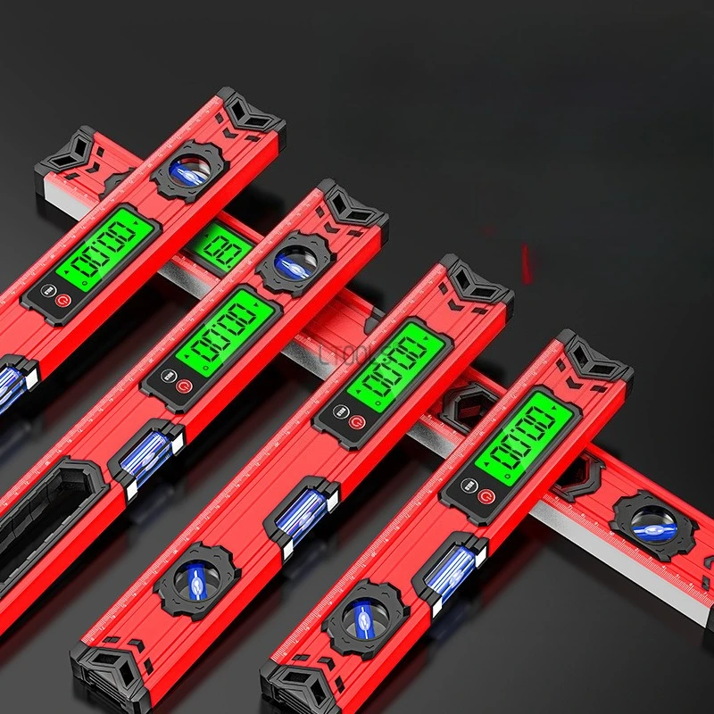 New High-precision Digital Display Electronic Level Magnetic Aluminum Alloy LCD Display Anti-Fall Slope Angle Measuring Ruler