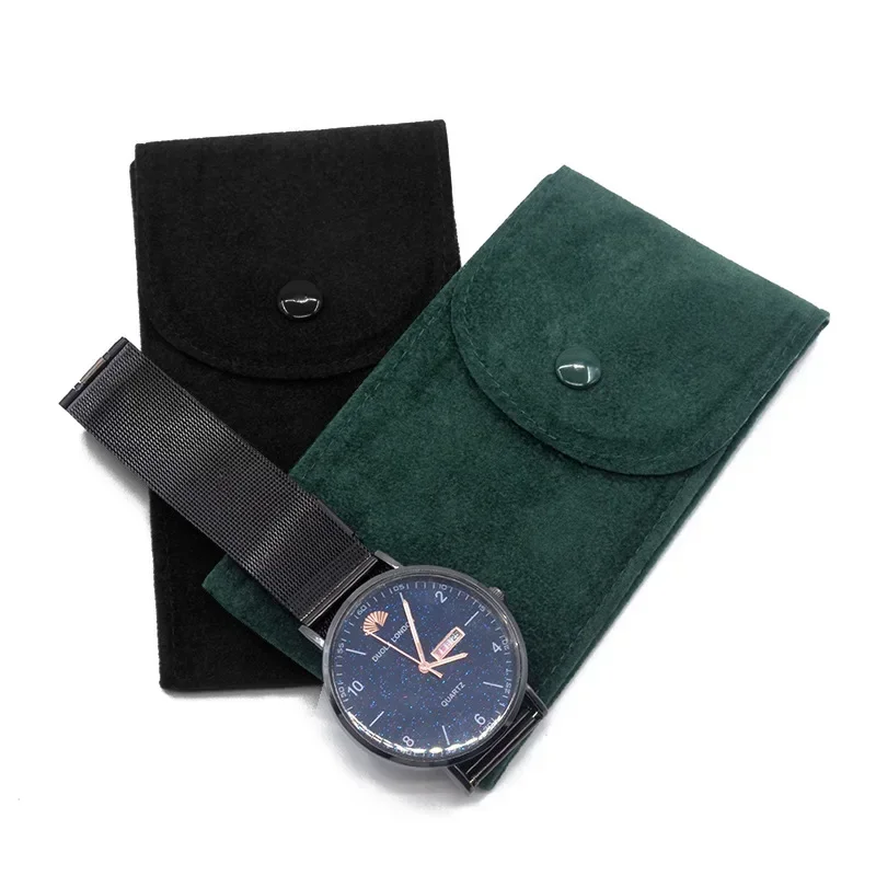 Watch Bag Clasp Mechanical Watch Cover Scratch Resistant Portable Thickened Double-sided Bead Cloth Watch Bag in Stock