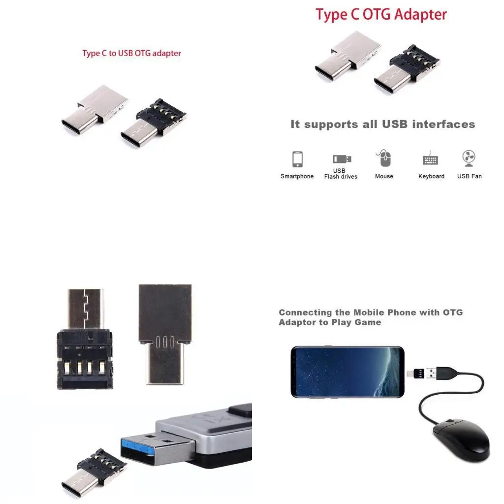 652F 전화 노트북 유형 C- 마이크로 USB 수컷 OTG 충전 데이터 및 동기화 전송 어댑터