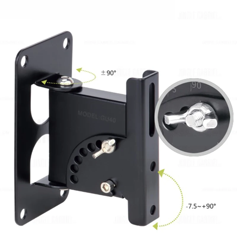 Heavy-Duty Speaker Wall Mount, Universal Adjustable with Tilt and Swivel for Bookshelf, Large or Small Speakers, 40kg Capacity