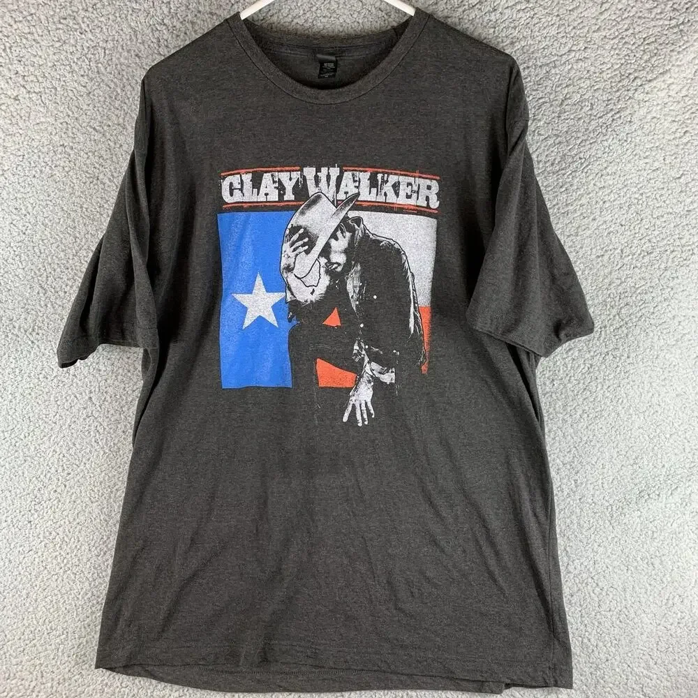 Clay Walker T-Shirt Kneeling in front of Texas Flag