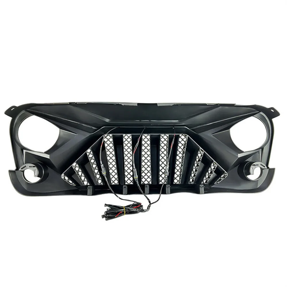 Auto Front Grill Guard For Jeep Wrangler Jk Accessories 2007-2017 4x4 Offroad Grille With Led Light Car Exterior Parts