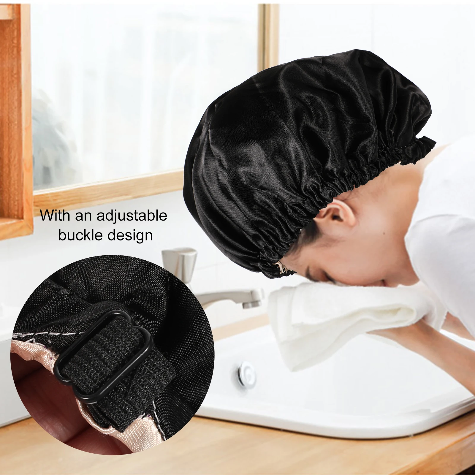 

Satin Bonnet for Women Silk Sleep Bonnets Hair Sleeping Adjustable Caps
