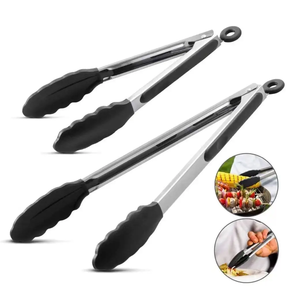 Multi-functional kitchen clamp in various colors, silicone cooking clamp, 10-13 inches, locking food clamp for barbecue cooking
