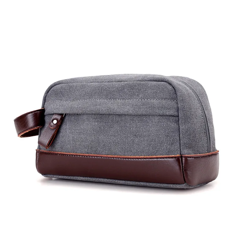 

Unisex Canvas Handbags Washing Clutch Bag Wrist Bag Small Travel Shaving Tools Cosmetic Bags