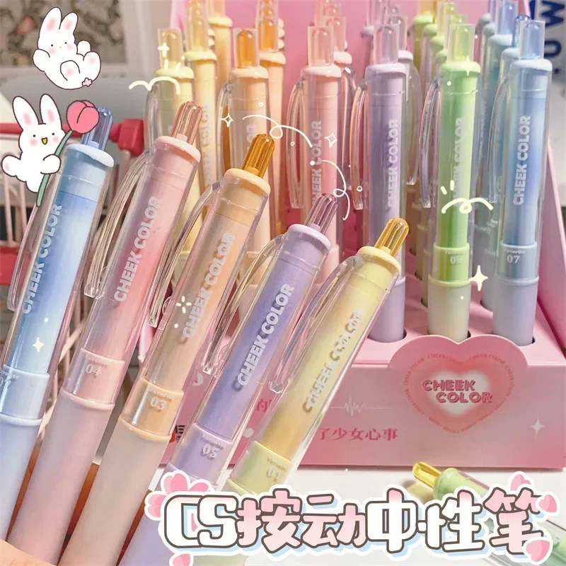 카와이 귀여운 젤 펜 세트, 만화 0.5 리필 볼펜, 한국 사무 학교 용품, 학교 문구류