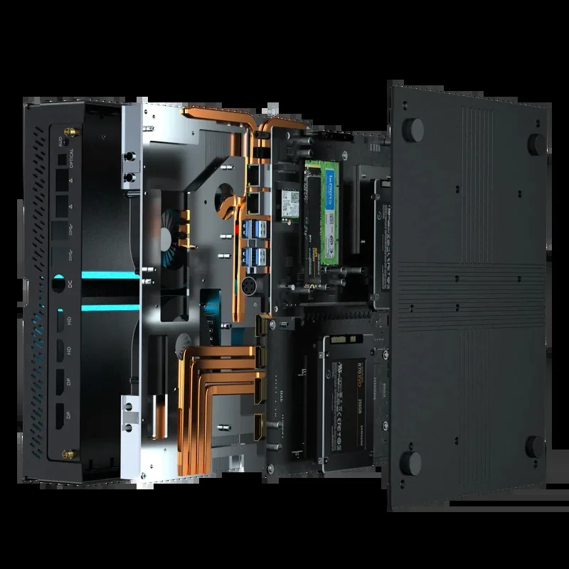 13th I-ntel Core I9-13900F 24 core 2 slot DDR5 computer da gioco 4USB4.0 2 * RJ45 LAN 3DP + HD Mini computer desktop SSD/HDD