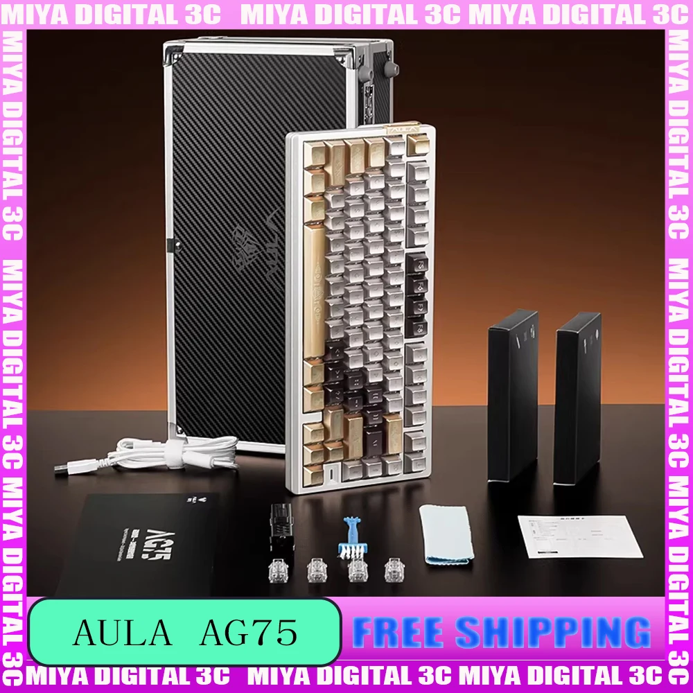 

AULA AG75 Magnetic Keyboard Wired ARGB Aluminum Esports Gaming Mechanical Keyboards Rapid Trigger 75% Layout PC Accessories