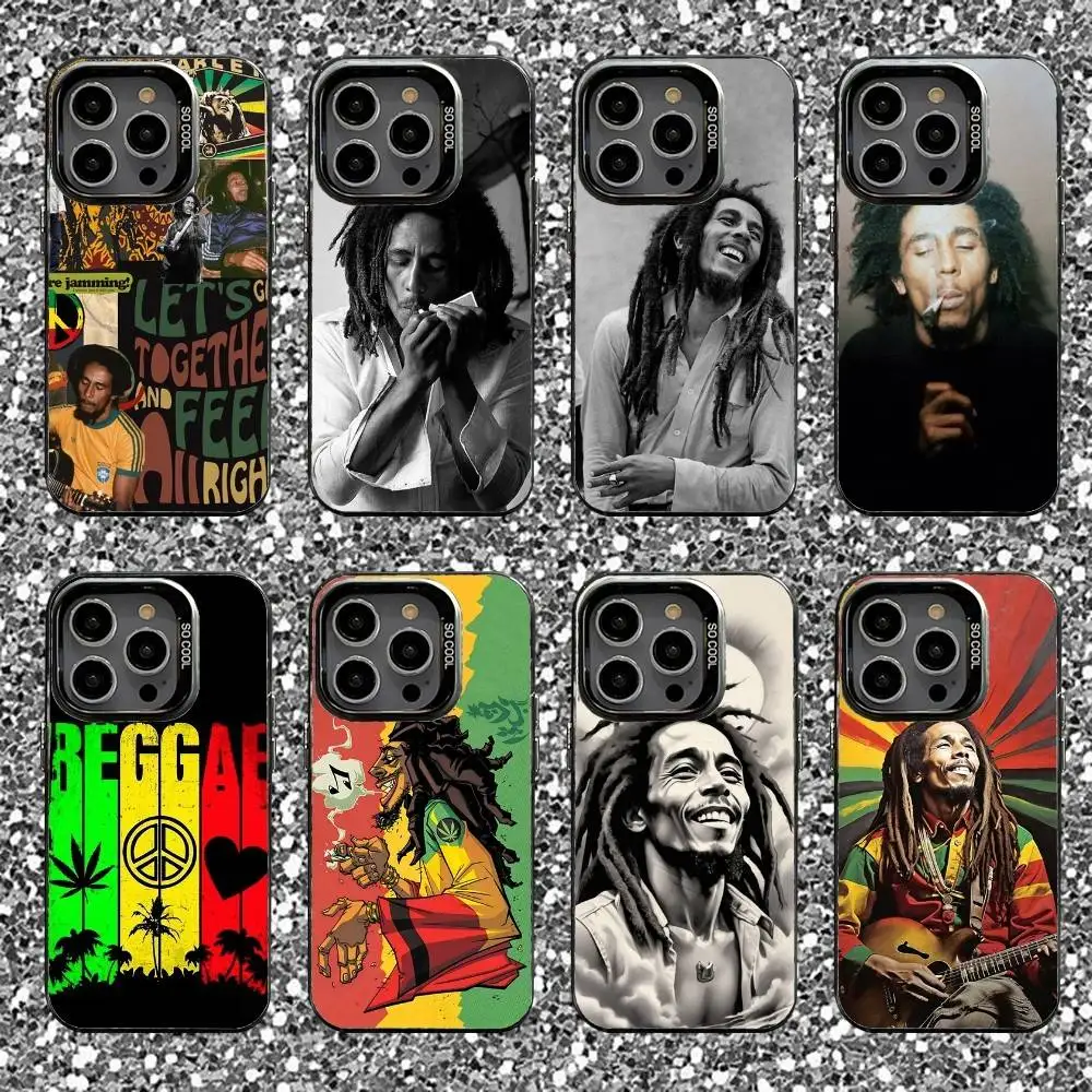 

Singer Bob M-Marley Phone Case For iPhone 16,15,14,13,12,11,Pro,XS,Max,Plus,Mini,SE Black Candy Matte Shockproof Cover