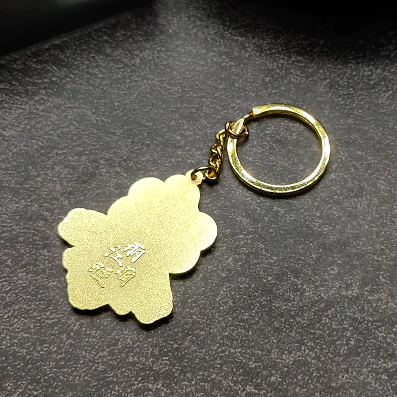 Customized. Metal Keychains Customized-Border Ins Cartoon Souvenir Zinc Alloy Epoxy Printing Electroplating Listing Access