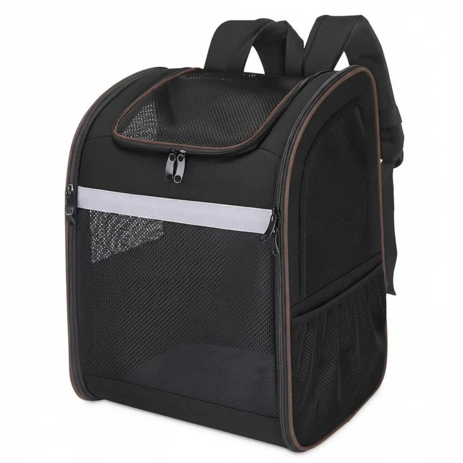 Foldable pet backpack with padded back for vet visits, outdoor use