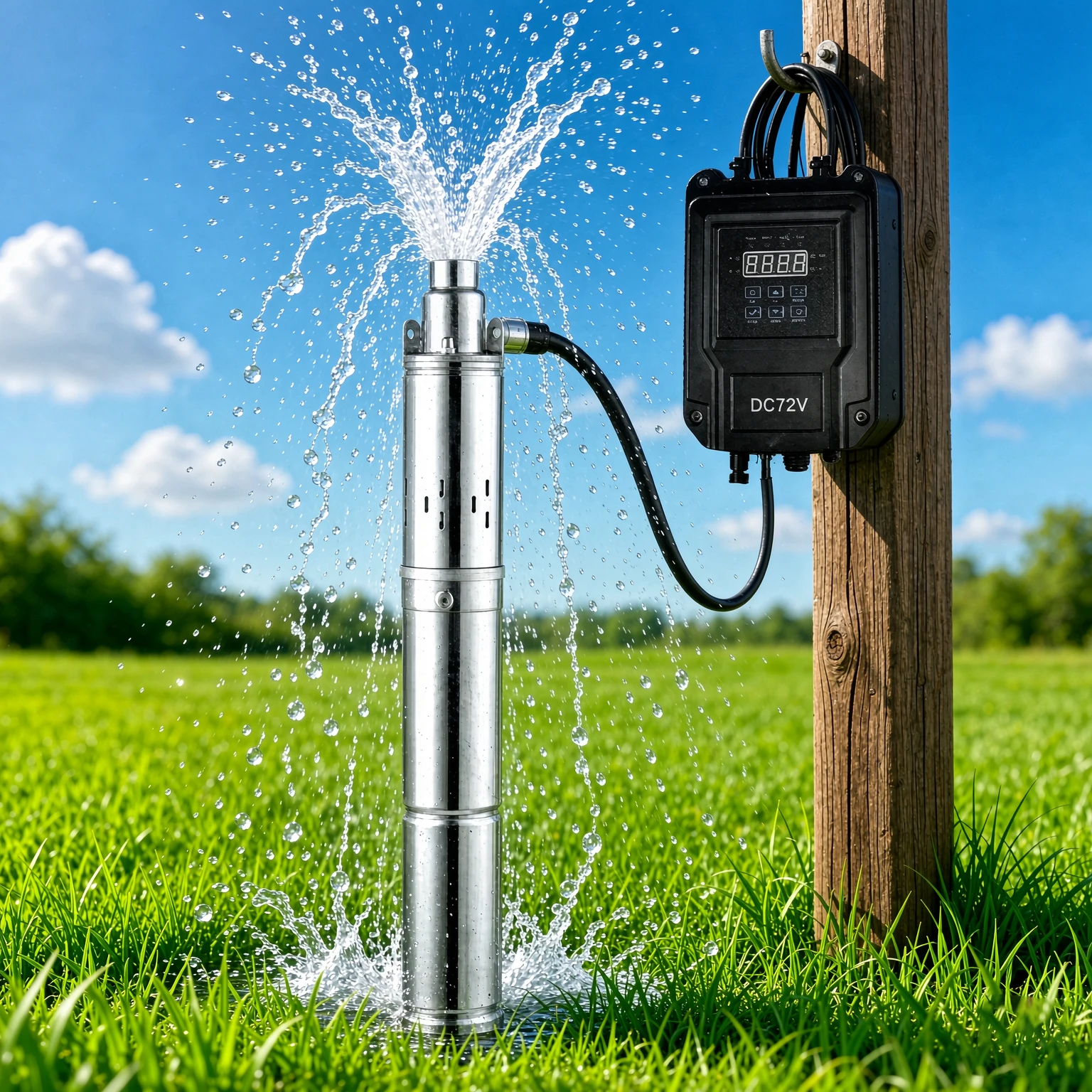 Stainless Steel DC Deep Well Submersible Pump, Screw Water Pump for Household & Farm Irrigation, High Head Photovoltaic Water Su
