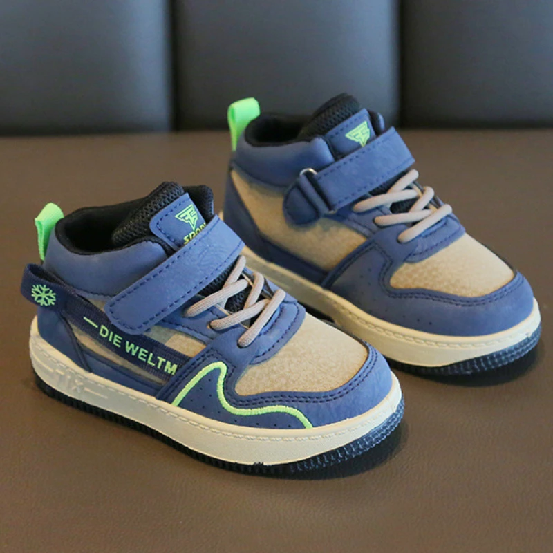 

Детская повседневная обувь, высокие кроссовки для бега на мягкой подошве для мальчиков и девочек, кроссовки из искусственной кожи для малышей, детская спортивная обувь, новинка