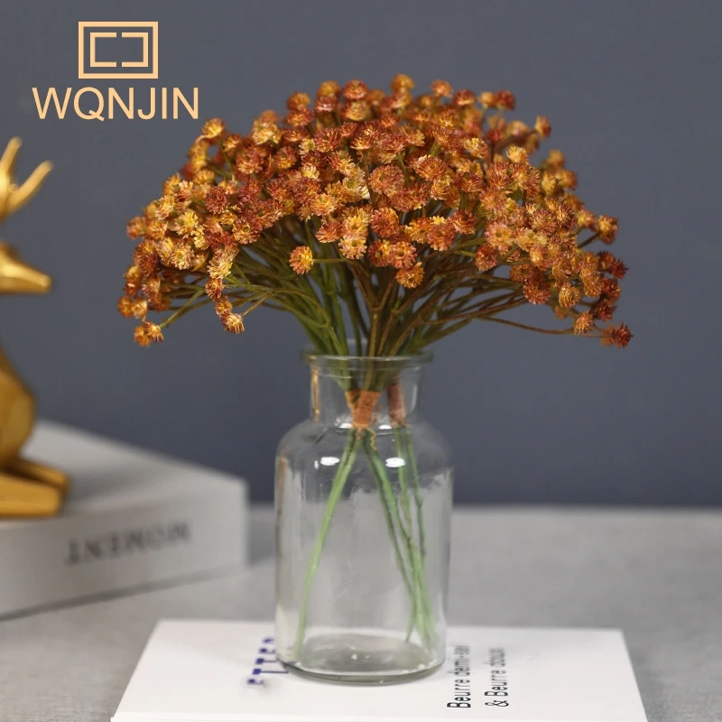 Simulierte Blumen, 3 teile/los, Retro-Herbst babys breath, kleine Blumen sträuße Blumen für die Heim dekoration, Blumen arrangement zubehör – Detail 4