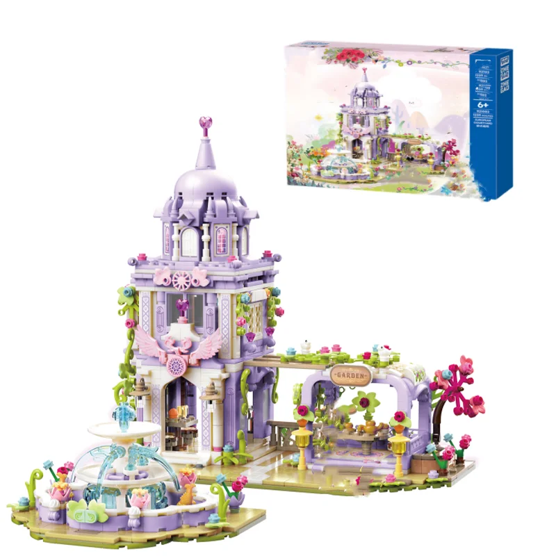 

City Street Parks Building Blocks Set Girl Princess Castle Carriage Carousel Parade Floats City Bricks Children Toy Model Gift