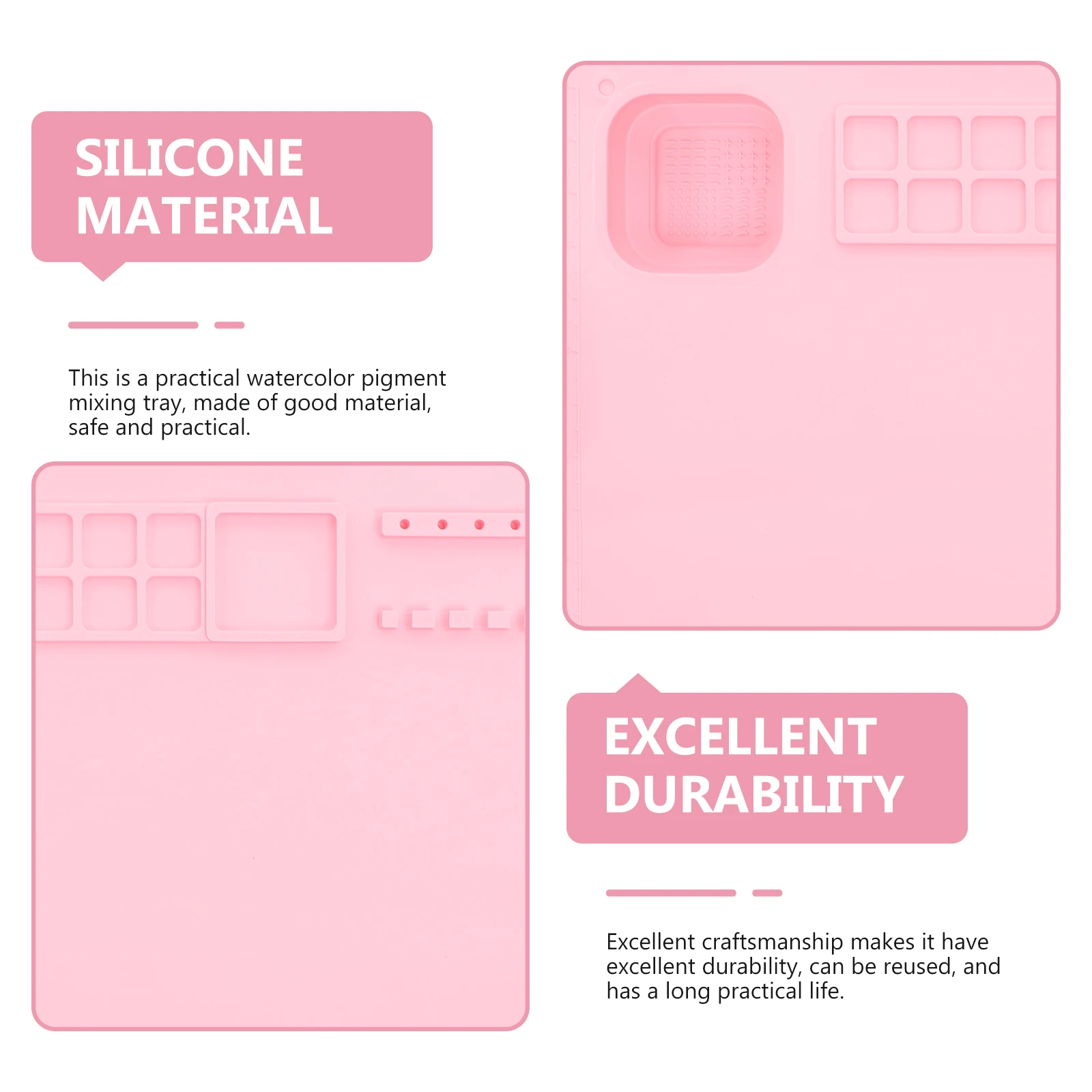 

Silicone Painting Palette Pink Cup Easy Clean Reusable Watercolor Tray Watercolor Pigment Board Mixing Plate for Kids Art Craft