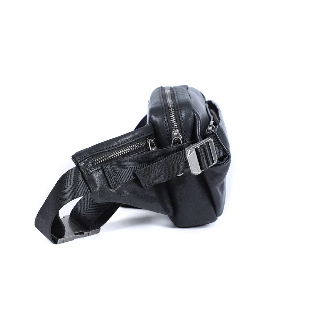 S.WORKER Premium Echtleder Herren-Brusttasche Modische Vollnarbenleder-Umhängetasche für Männer Schultertasche Sling Bag – Detail 9