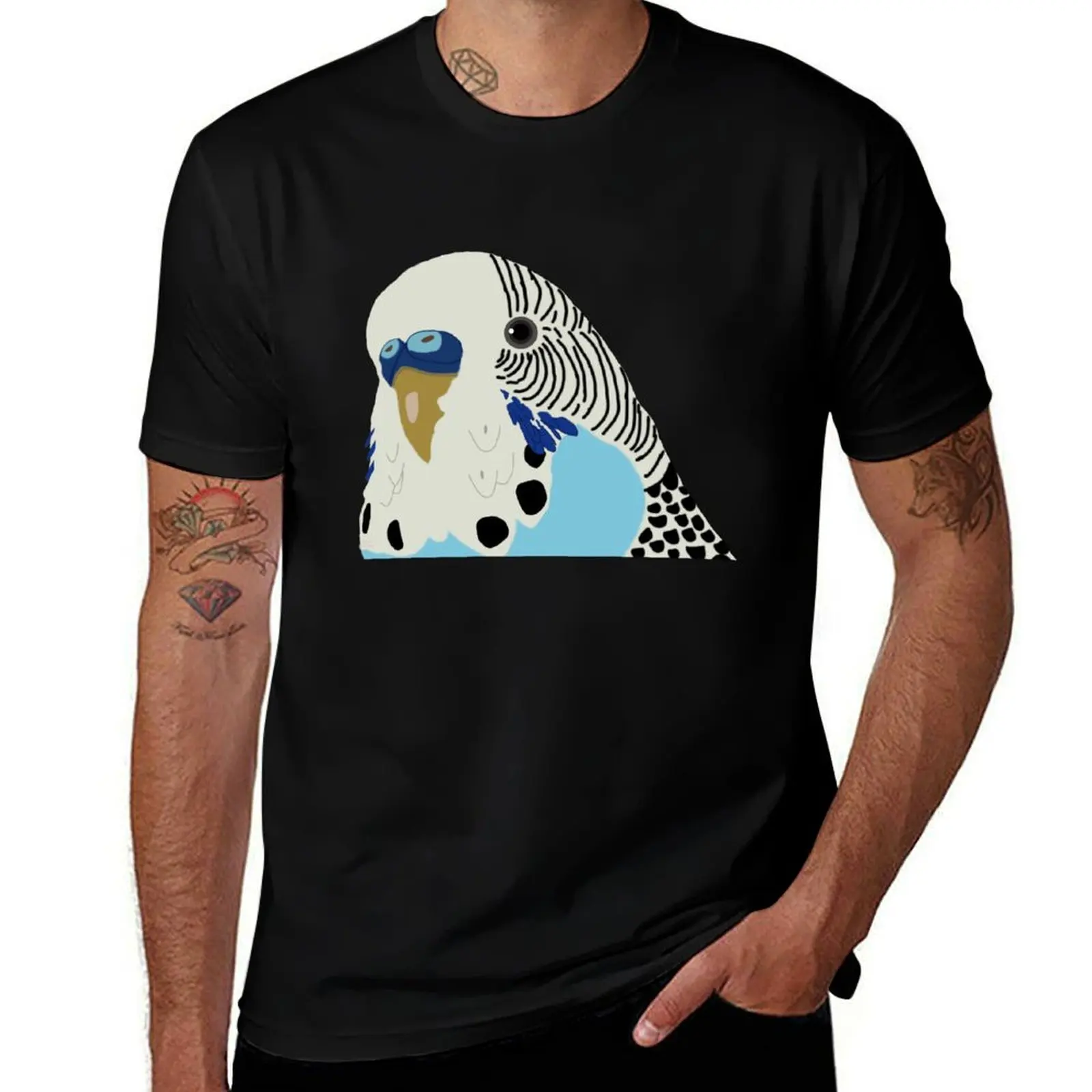 

Blue Male Budgie Illustration T-Shirt t shirt man luxury man tshirt T-Shirt