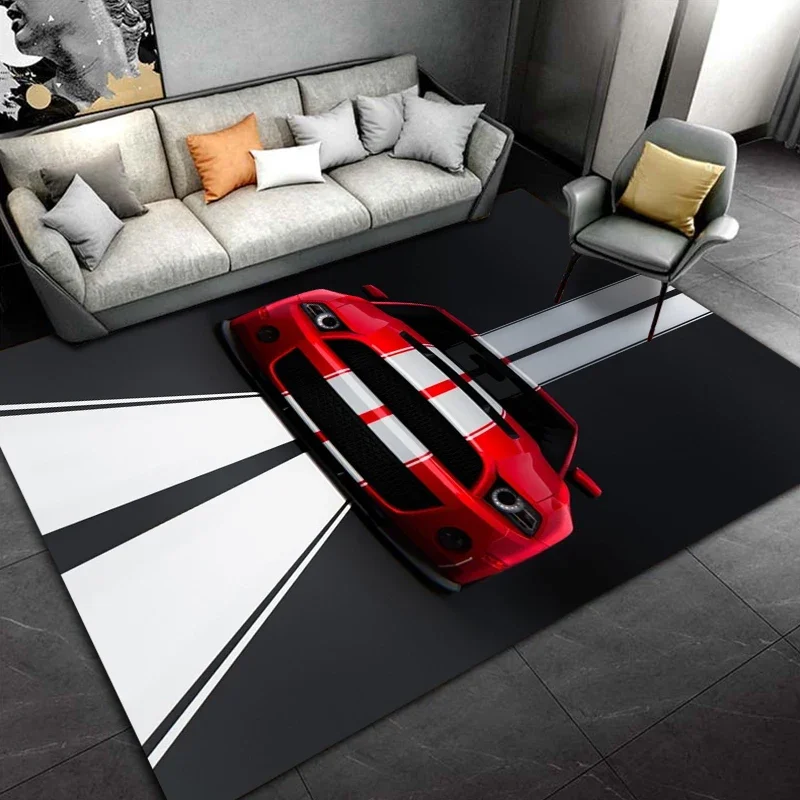 Racing Car Pattern Artwork Rug Bedroom Living Room Cool F1 Carpet for Kitchen Floor Mats Home Decor Non-Slip Floor Pad Rugs Gift