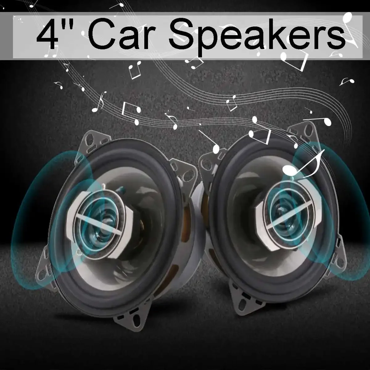 Car Speaker 200W 2 Pcs 4 Inch 360 Degree Stereo Surround DIY Bass Horn Subwoofer Coaxial Loudspeaker Home Car Modified Speaker