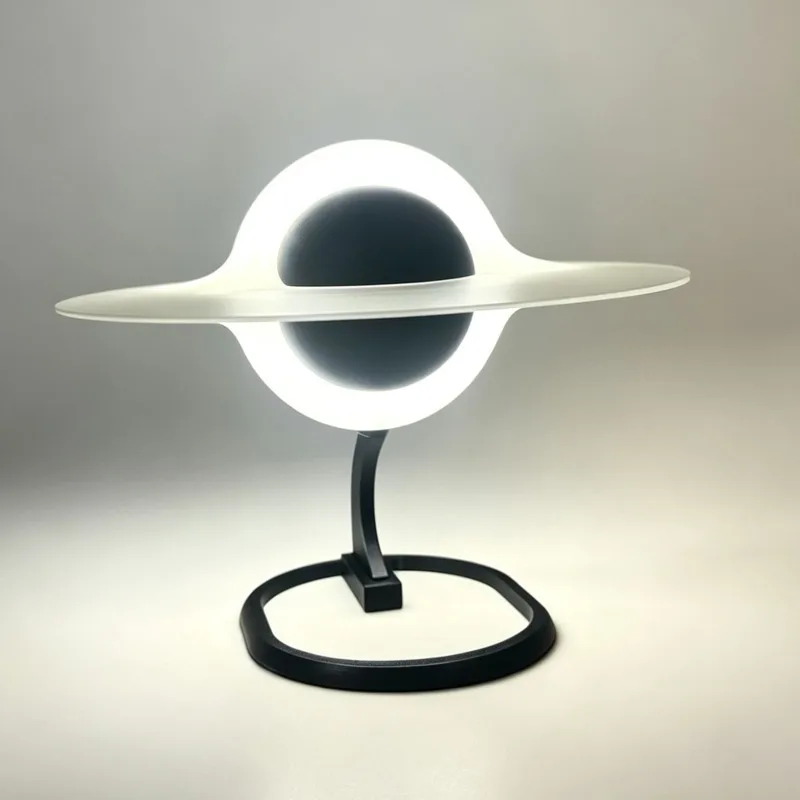 LED Black Hole Lamp Interstellars Gargantuas 3D Printed Night Light, Sci-Fis Atmosphere Desktop Ornament Gift Home Room Decor