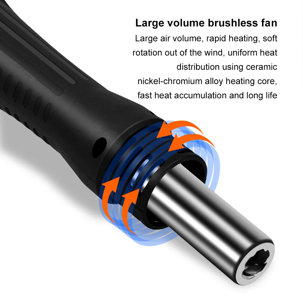 ABS Intelligent Self-check Function Soldering Rework Station With Digital Display Hot Air Heater 9 kit US Plug