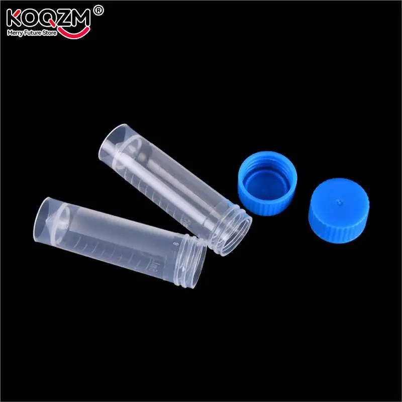 100 sztuk x 5ml chemia plastikowe probówki fiolki Seal Caps opakowanie dla Office School Chemistry Supplies