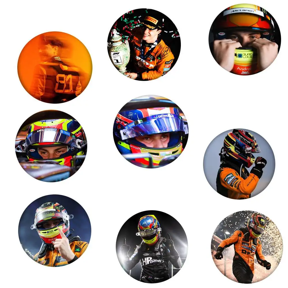Racing O-Oscar P-Piastri Round Badge Lapel Pin Backpack Clothing Jewelry Accessories Gift Brooch
