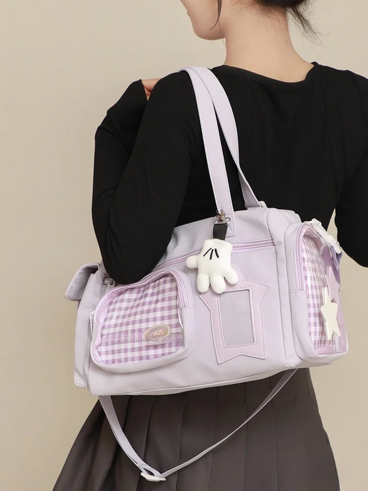 

Large Capaci Travel Bag Star Design Single oulder Student Bag Women's Pain Bag Nylon Material Youth Daily Match