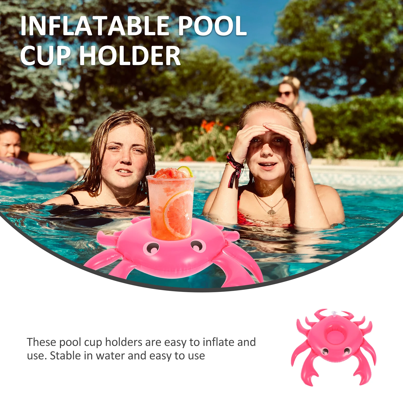

3pcs Inflatable Water Coaster Poolside Drinkware Cup Holder Floating Accessory Swimming Bath Child Drink Floaties Pool Cup