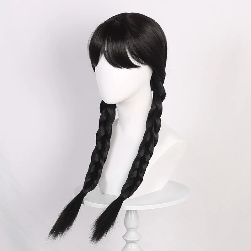 黒の二重編み込みコスプレウィッグ コスプレウィッグ ウィッグ