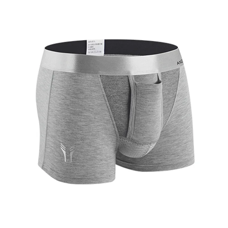 

Men's Bullet Separation Underwear Modal Breathable Graphene Scrotum Pouch Underpant Varicocele Testicle Support Dual Pouch Trunk