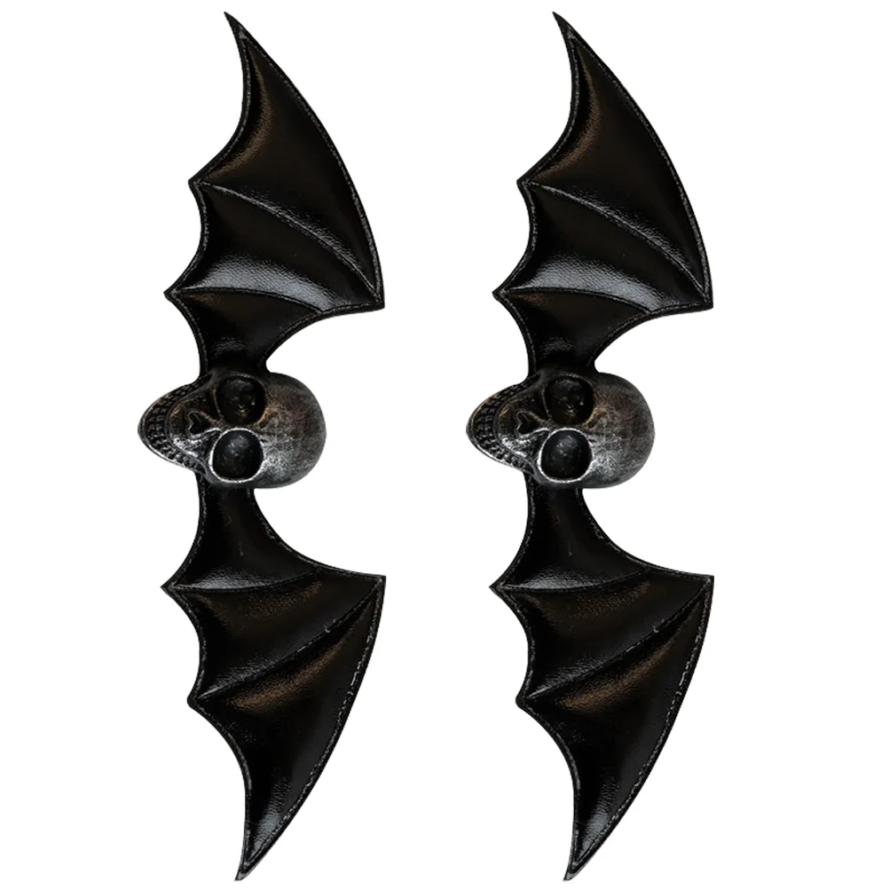 2 Pcs Hair Clip Punk Wing Clips Gothic Accessories Resin Bat Miss Women Halloween for Skull