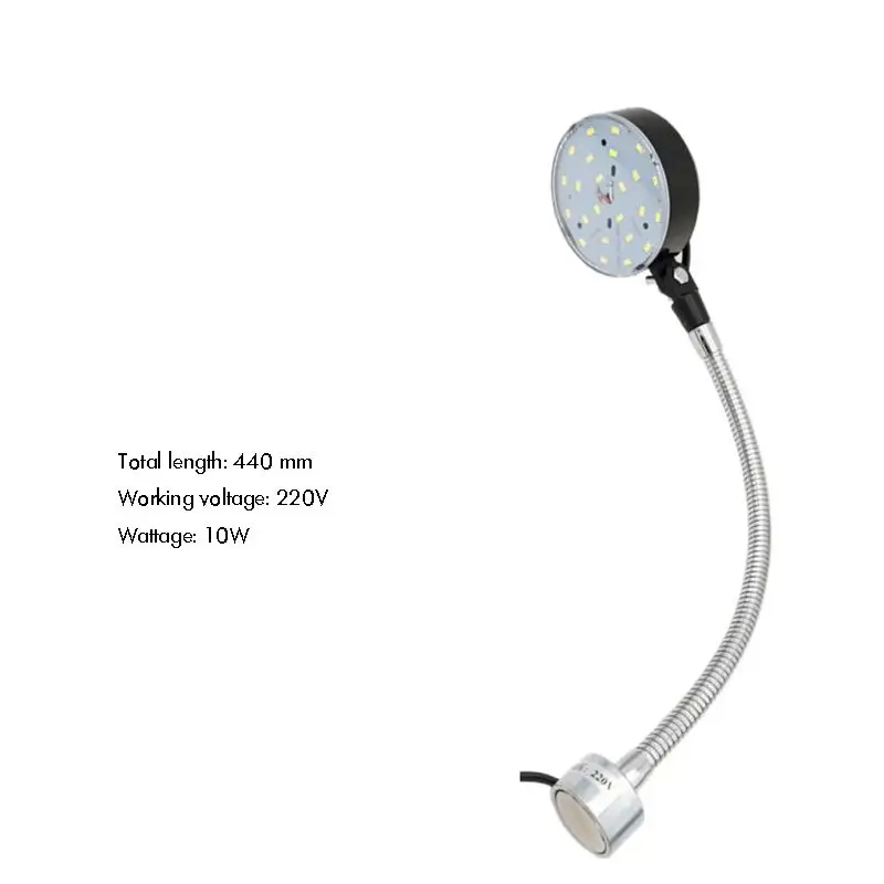 Luz de máquina de coser de 440mm de largo, luz LED magnética de 220V con 24 LED de 10 vatios, luz de trabajo de brazo de cuello de cisne Flexible para banco de trabajo
