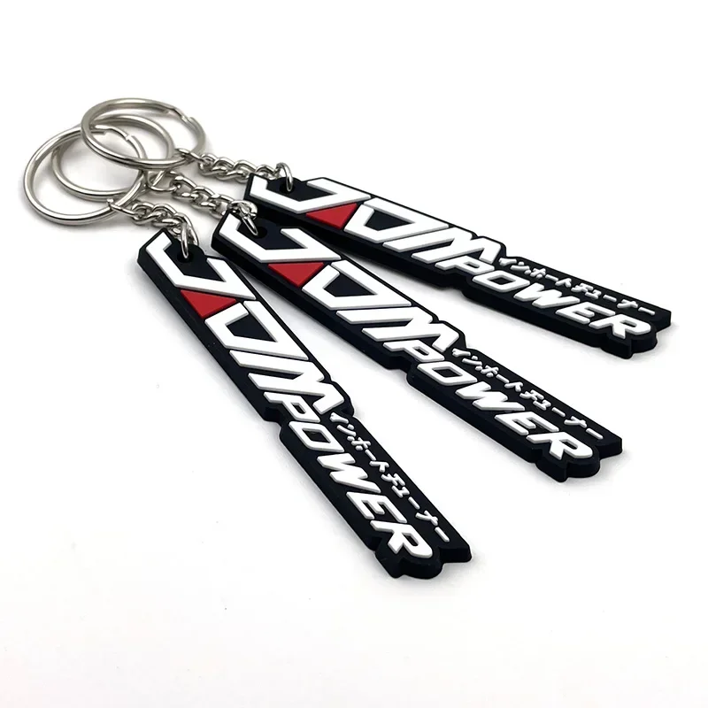 JDM POWER Keyring Tags JDM OSAKA KANJO Japanese Style Keytags 3D Rubber Soft Keychain Auto Car Keychain Key Ring Car Accessories