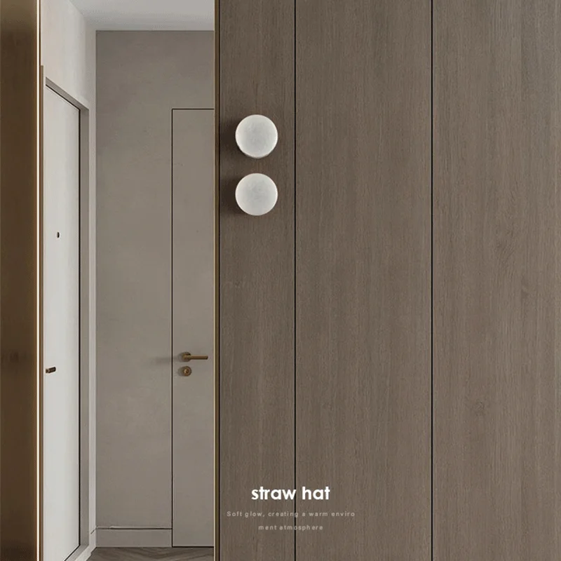 Luxury Spanish marble wall lamp Sconce modern Nordic LED circular wall lamp bedroom minimalist home decoration lighting fixture